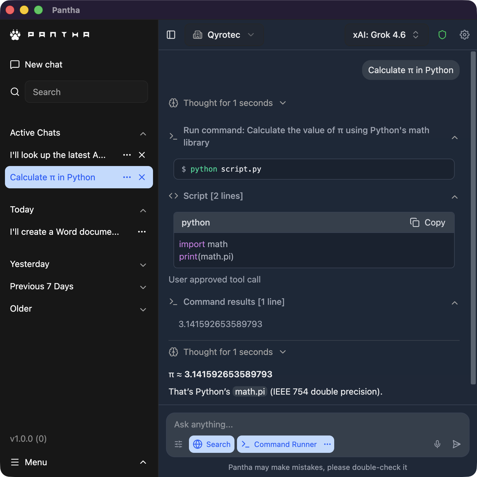 Desktop application interface